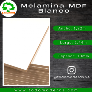 Melamina MDF Blanco 18mm