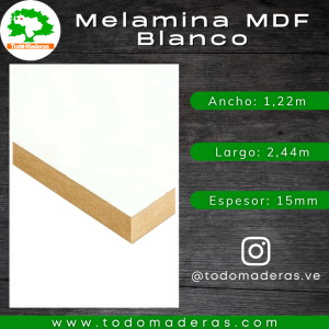 Melamina MDF Blanco 15mm