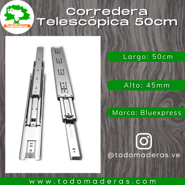 Corredera Telescópica 50cm